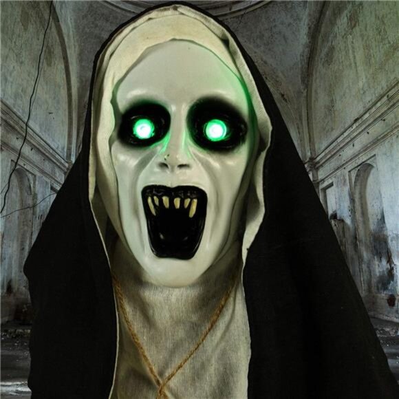 Haunted Hill Farm Life-Size Scary Talking Witch Nun Halloween Animatronic with‎ - Picture 4 of 7